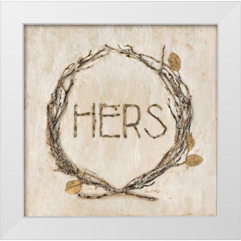 Hers Lodge White Modern Wood Framed Art Print by Fisk, Arnie