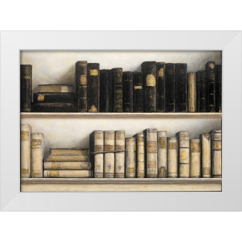 World of Books White Modern Wood Framed Art Print by Fisk, Arnie