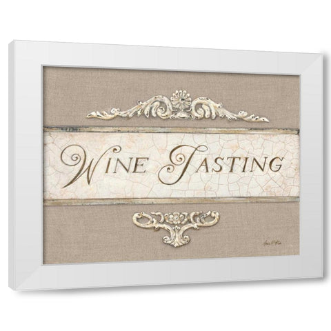 Linen Wine Tasting  White Modern Wood Framed Art Print by Fisk, Arnie