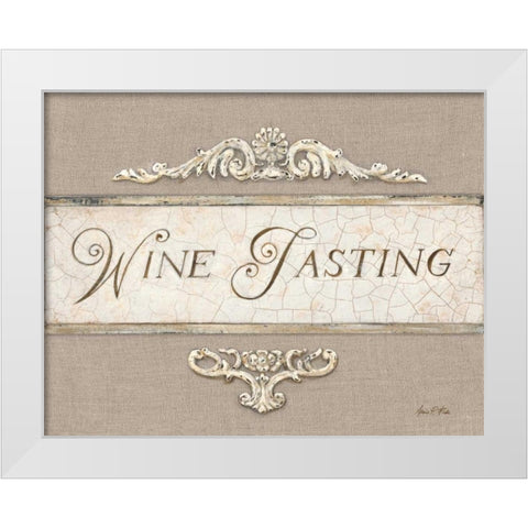Linen Wine Tasting  White Modern Wood Framed Art Print by Fisk, Arnie