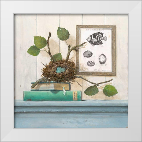 Seaside Branch White Modern Wood Framed Art Print by Fisk, Arnie