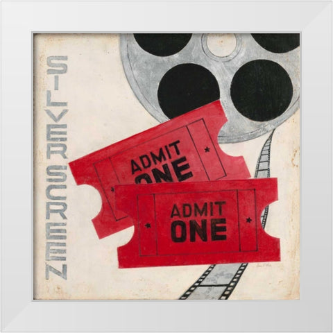 Red Tickets White Modern Wood Framed Art Print by Fisk, Arnie