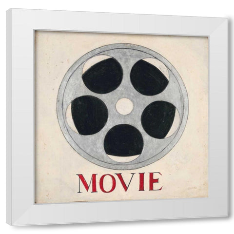 Film Reel White Modern Wood Framed Art Print by Fisk, Arnie