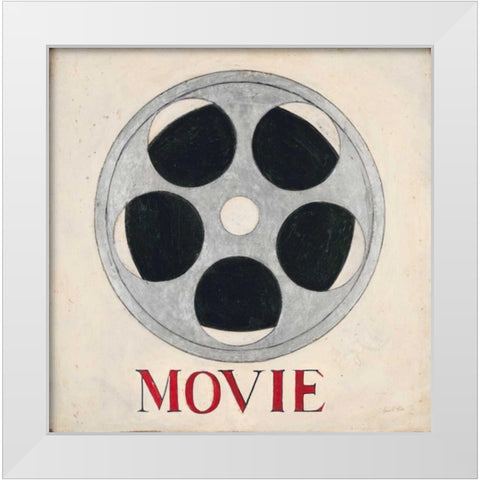 Film Reel White Modern Wood Framed Art Print by Fisk, Arnie