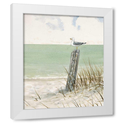 Seaside Perch White Modern Wood Framed Art Print by FISK, Arnie