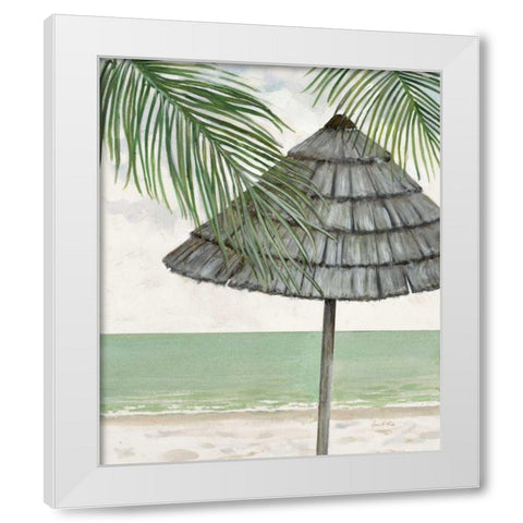 Seaside Palapa White Modern Wood Framed Art Print by FISK, Arnie