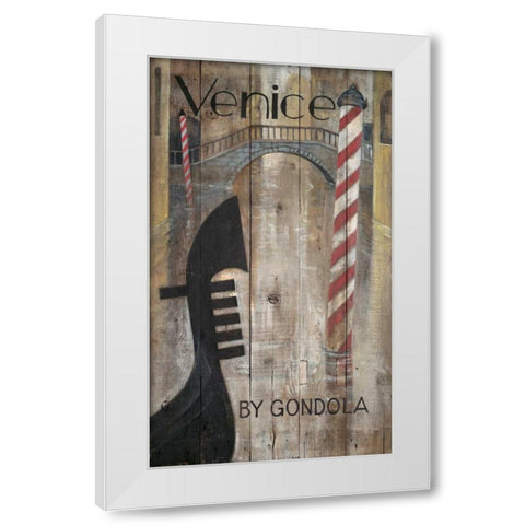 Venetian Gondola  White Modern Wood Framed Art Print by FISK, Arnie