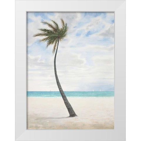 Breezy Palm 1 White Modern Wood Framed Art Print by FISK, Arnie