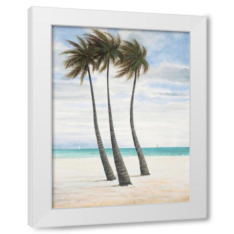 Breezy Palm 2 White Modern Wood Framed Art Print by FISK, Arnie