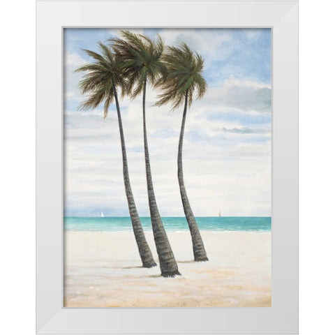 Breezy Palm 2 White Modern Wood Framed Art Print by FISK, Arnie