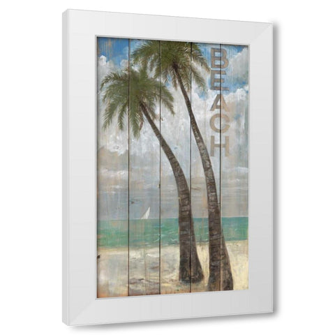 Beach Sign White Modern Wood Framed Art Print by Fisk, Arnie