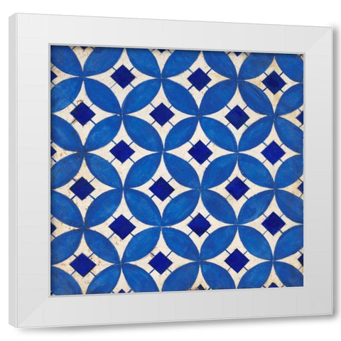 Lapis Inlaid Tile White Modern Wood Framed Art Print by Fisk, Arnie