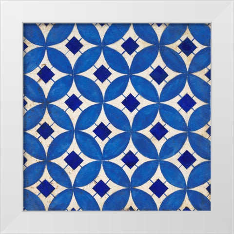 Lapis Inlaid Tile White Modern Wood Framed Art Print by Fisk, Arnie