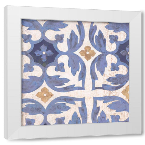 Florentine Summer Tile 1 White Modern Wood Framed Art Print by Fisk, Arnie