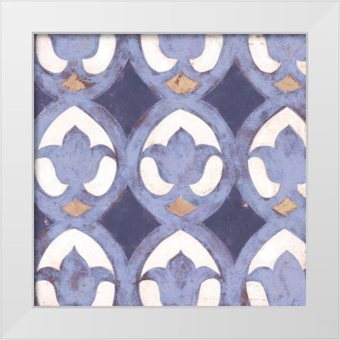 Florentine Summer Tile 4 White Modern Wood Framed Art Print by Fisk, Arnie