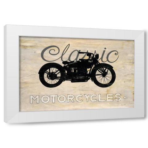 Classic Motorcycle White Modern Wood Framed Art Print by Fisk, Arnie