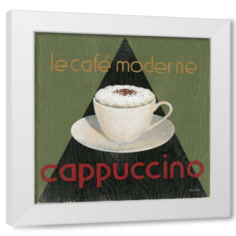 Cafe Moderne Cappuccino White Modern Wood Framed Art Print by Fisk, Arnie