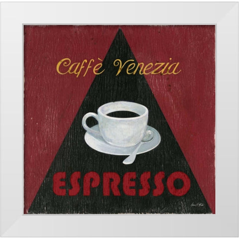 Caffee Venezia Espresso White Modern Wood Framed Art Print by Fisk, Arnie