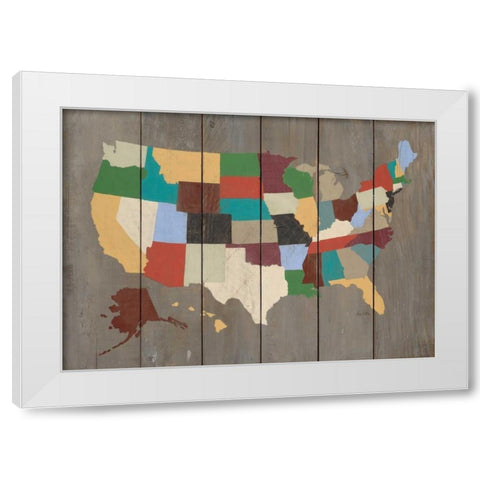 State of the Union White Modern Wood Framed Art Print by Fisk, Arnie