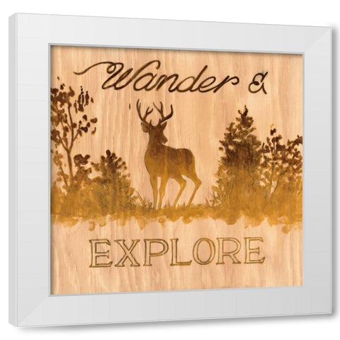 Wander and Explore White Modern Wood Framed Art Print by Fisk, Arnie