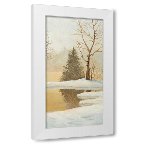 Winter Glow Panel 3 White Modern Wood Framed Art Print by Fisk, Arnie