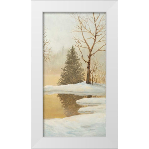 Winter Glow Panel 3 White Modern Wood Framed Art Print by Fisk, Arnie