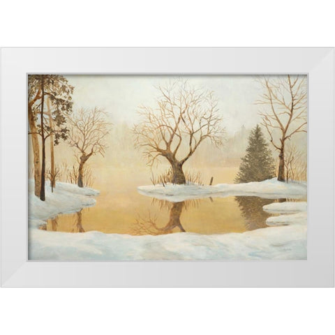 Winter Glow White Modern Wood Framed Art Print by Fisk, Arnie