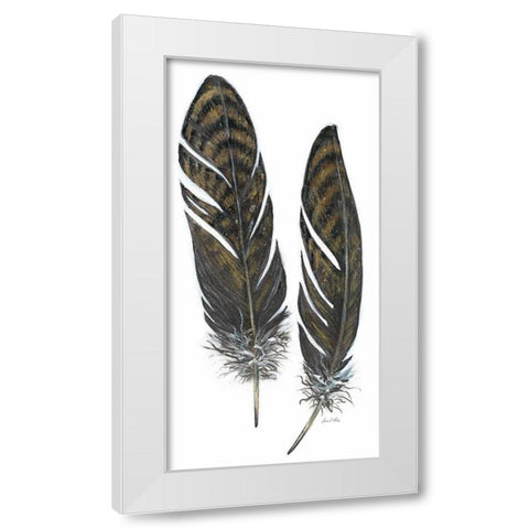 Feather Study 1 White Modern Wood Framed Art Print by Fisk, Arnie