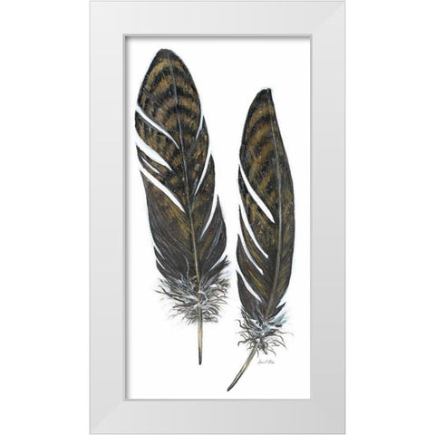 Feather Study 1 White Modern Wood Framed Art Print by Fisk, Arnie