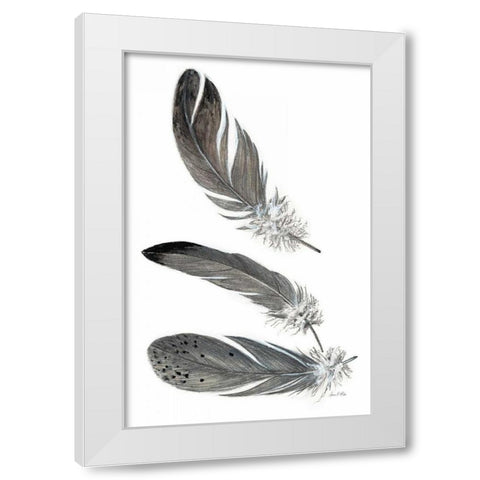 Feather Study 3 White Modern Wood Framed Art Print by Fisk, Arnie