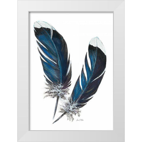 Feather Study 4 White Modern Wood Framed Art Print by Fisk, Arnie