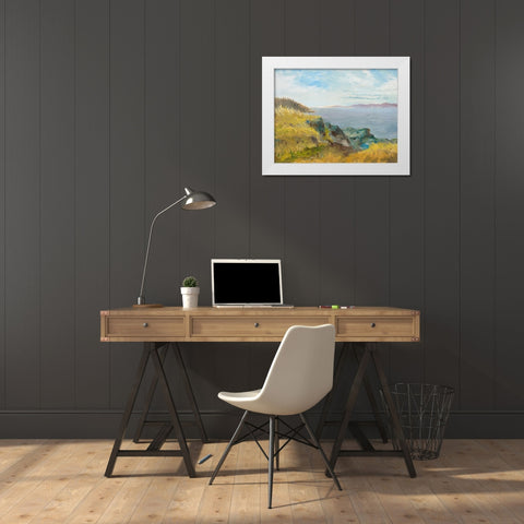 Pacific Coast View White Modern Wood Framed Art Print by Fisk, Arnie