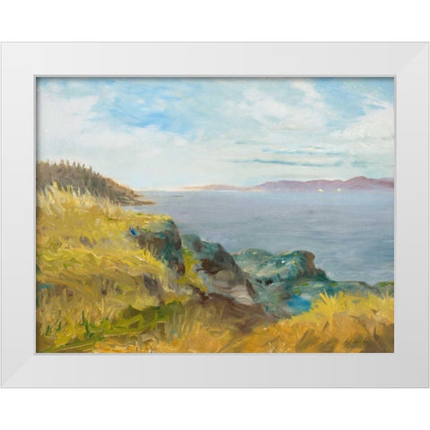 Pacific Coast View White Modern Wood Framed Art Print by Fisk, Arnie