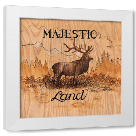 Majestic Land White Modern Wood Framed Art Print by Fisk, Arnie