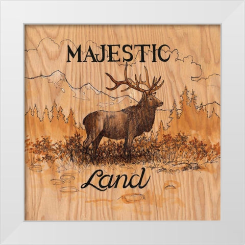 Majestic Land White Modern Wood Framed Art Print by Fisk, Arnie