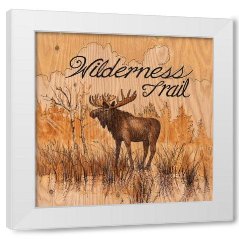 Wilderness Trail White Modern Wood Framed Art Print by Fisk, Arnie