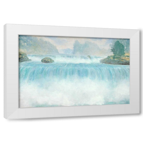 Plein Air Waterfall White Modern Wood Framed Art Print by Fisk, Arnie