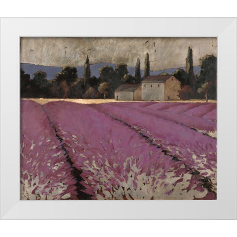 Lavender Fields 2 White Modern Wood Framed Art Print by Wiens, James