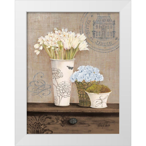 Palais Chocolat In Cream White Modern Wood Framed Art Print by White, Kathryn