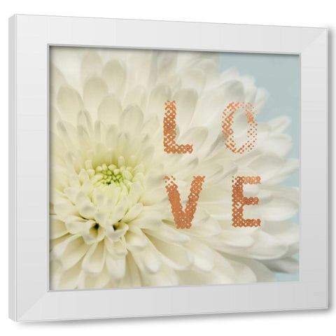 Love Flower White Modern Wood Framed Art Print by Greenwood, Julie