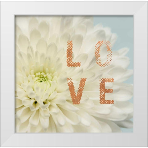 Love Flower White Modern Wood Framed Art Print by Greenwood, Julie