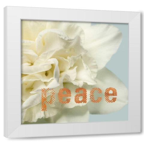 Peace Blossom White Modern Wood Framed Art Print by Greenwood, Julie