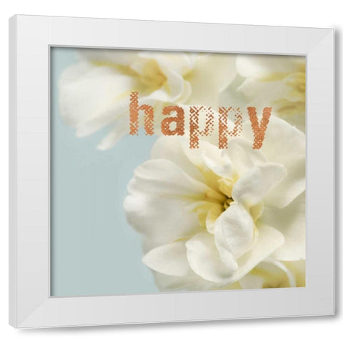 Happy Blooms White Modern Wood Framed Art Print by Greenwood, Julie