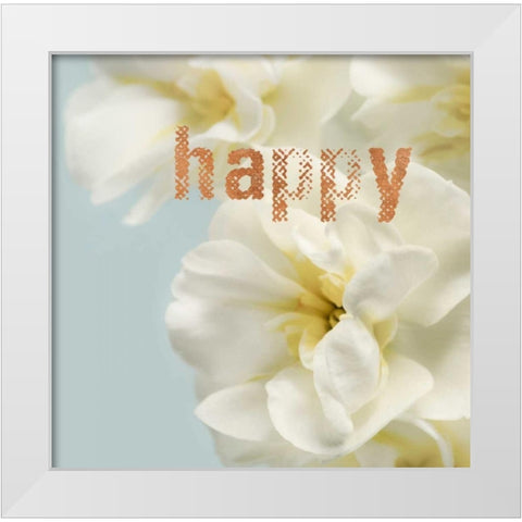 Happy Blooms White Modern Wood Framed Art Print by Greenwood, Julie