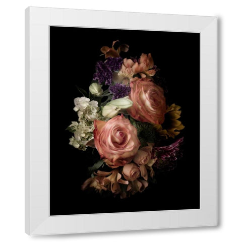 Midnight Roses White Modern Wood Framed Art Print by Greenwood, Julie