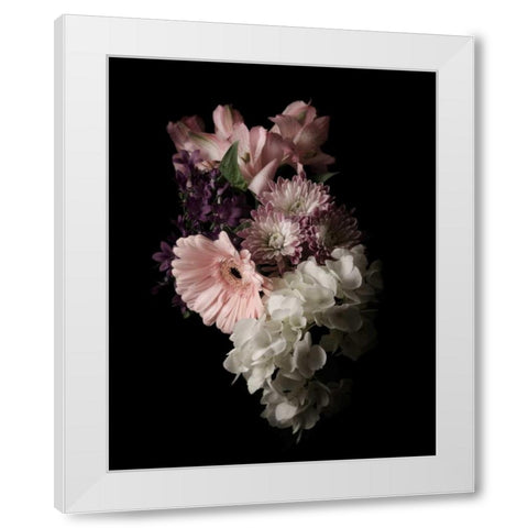 Midnight Gerbera White Modern Wood Framed Art Print by Greenwood, Julie