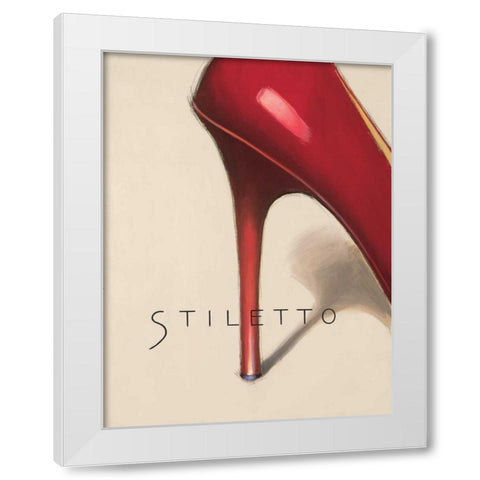 Red Stiletto White Modern Wood Framed Art Print by Fabiano, Marco