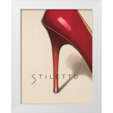 Red Stiletto White Modern Wood Framed Art Print by Fabiano, Marco