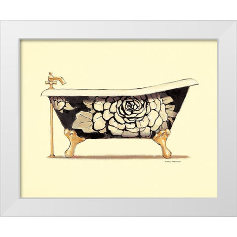 FLORAL BATH White Modern Wood Framed Art Print by Fabiano, Marco