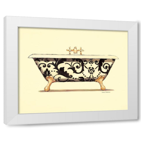 SCROLL BATH White Modern Wood Framed Art Print by Fabiano, Marco